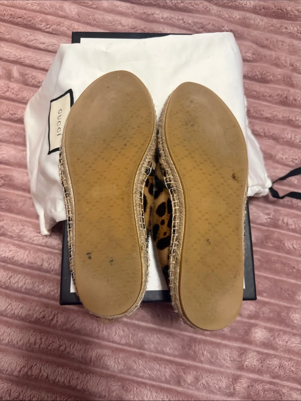 Gucci Leopard Print Espadrilles in Tan and Black